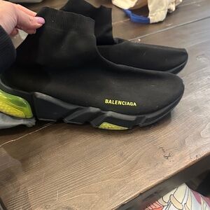 Balenciaga Black Sneakers with Yellow Detail